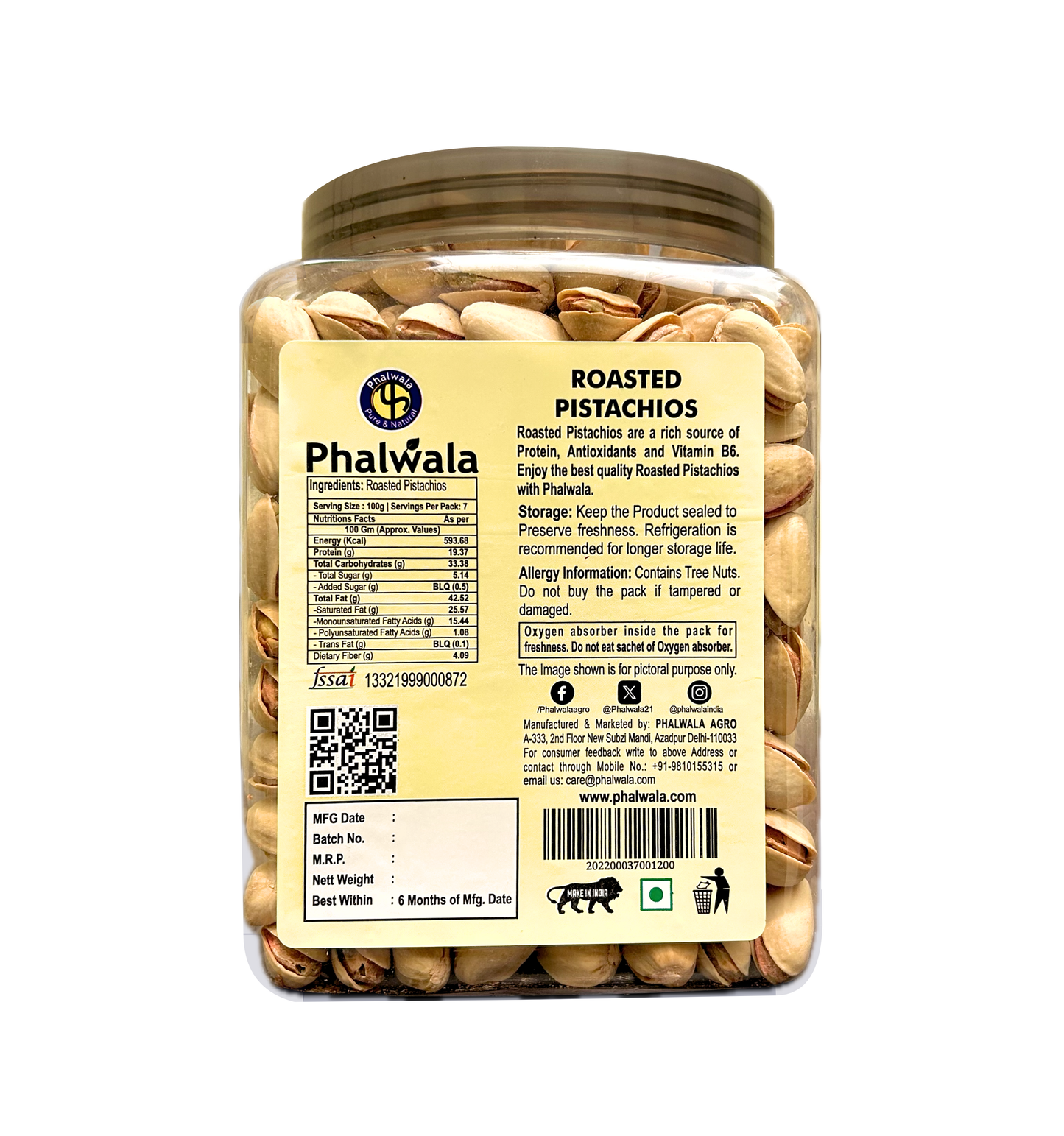 Pistachios Roasted and Salted (700 gms)