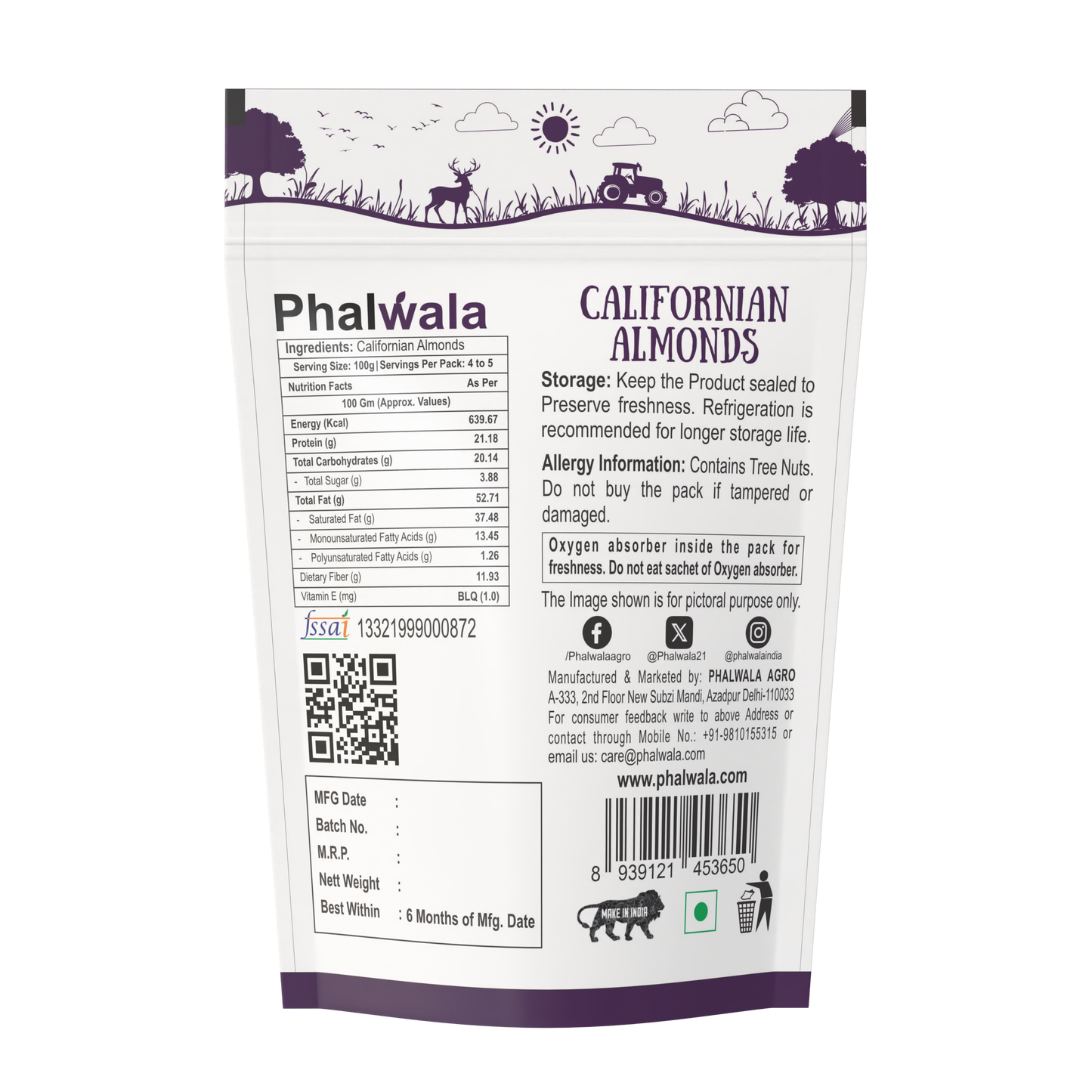 Californian Almonds Snack Pack (500 gms)
