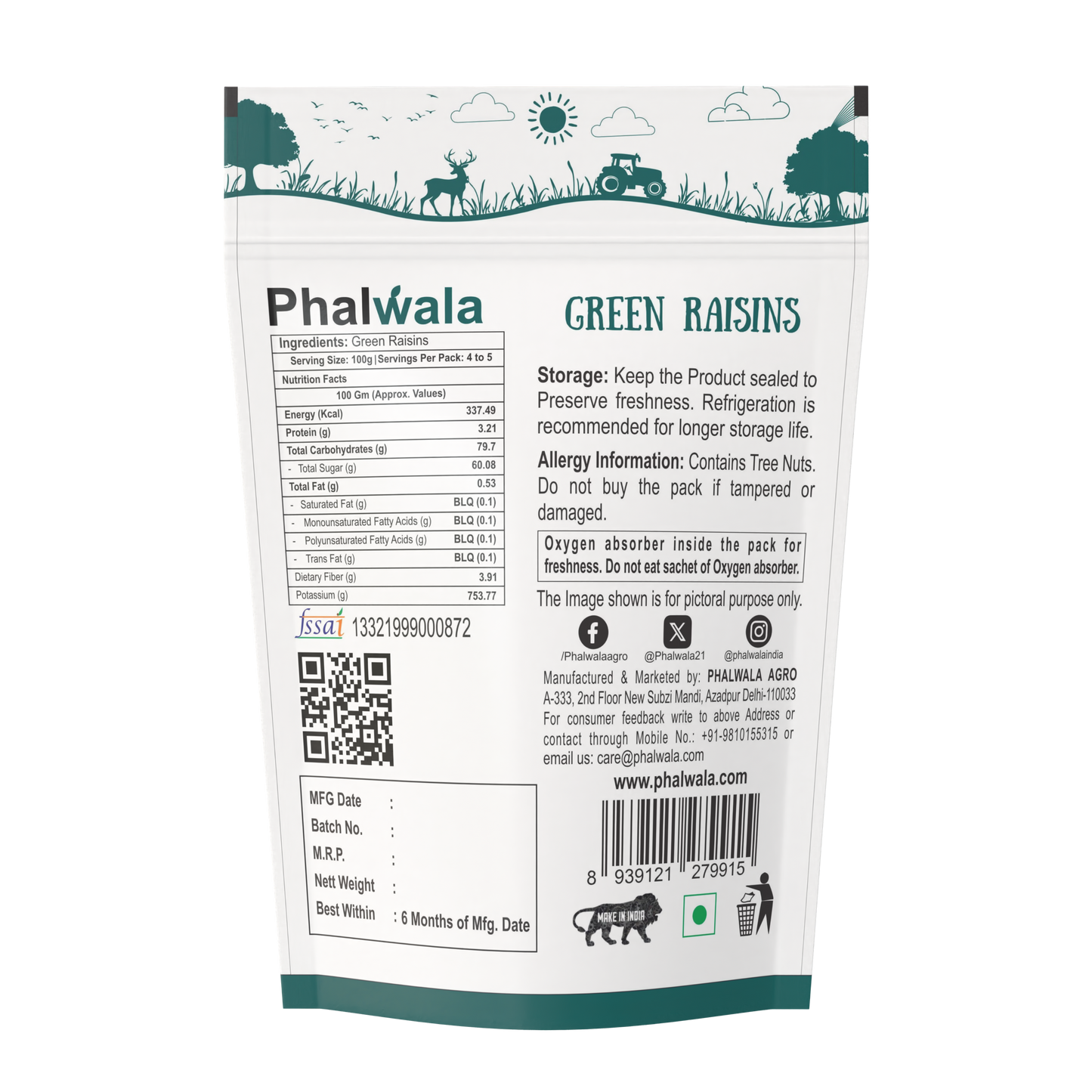 Green Raisins Snack Pack (500 gms)