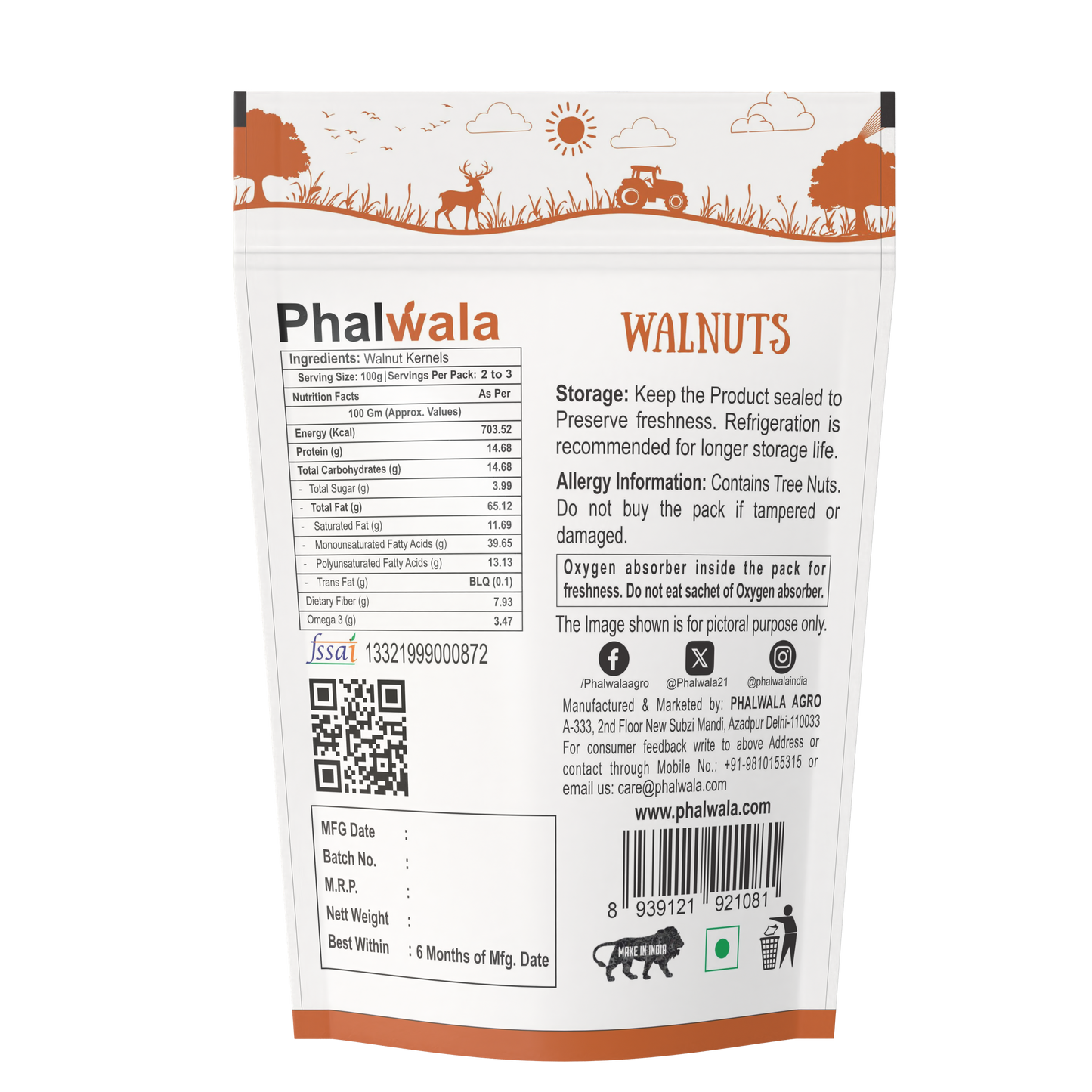 Walnut Kernels Snack Pack (250 gms)