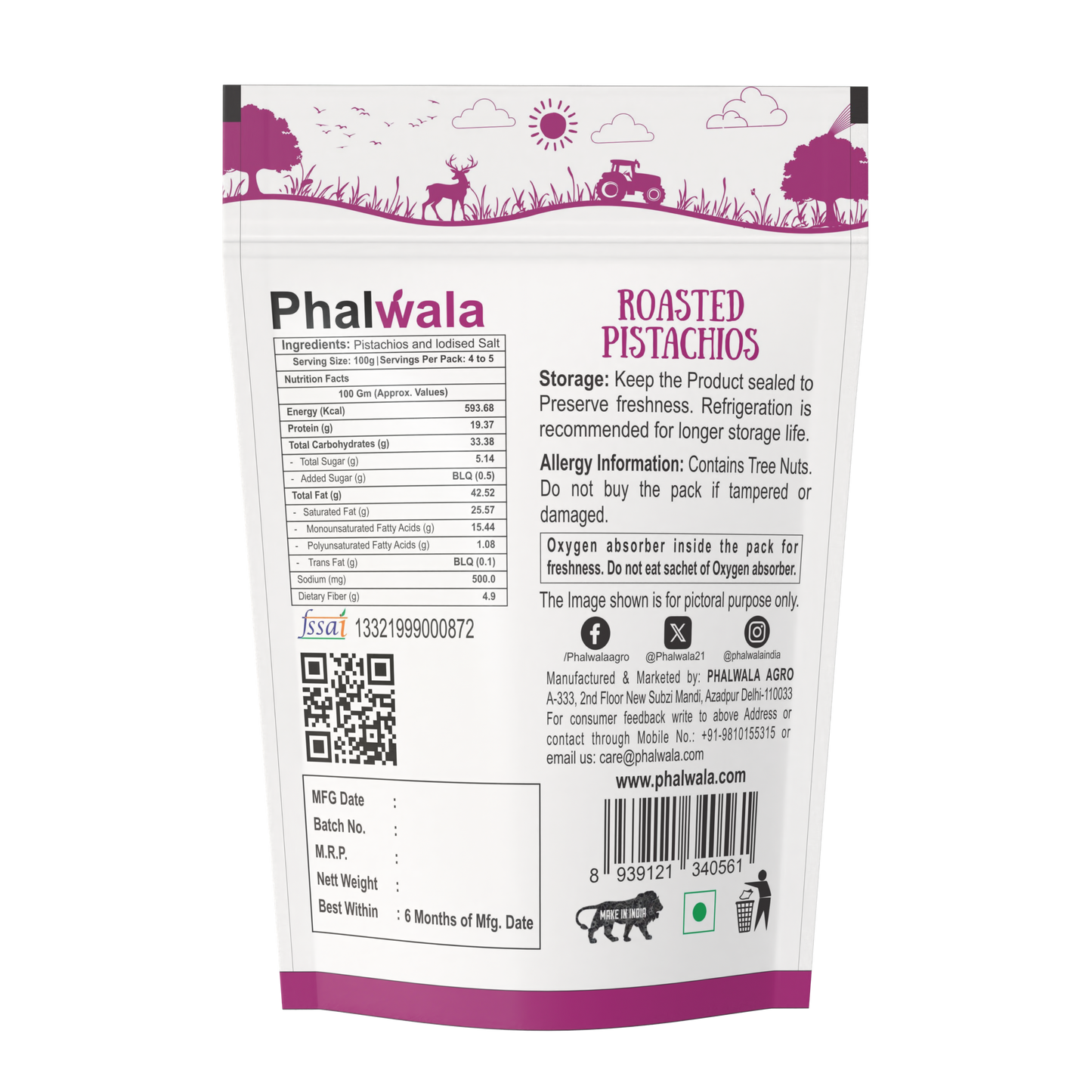 Pistachios Roasted and Salted Snack Pack (500 gms)
