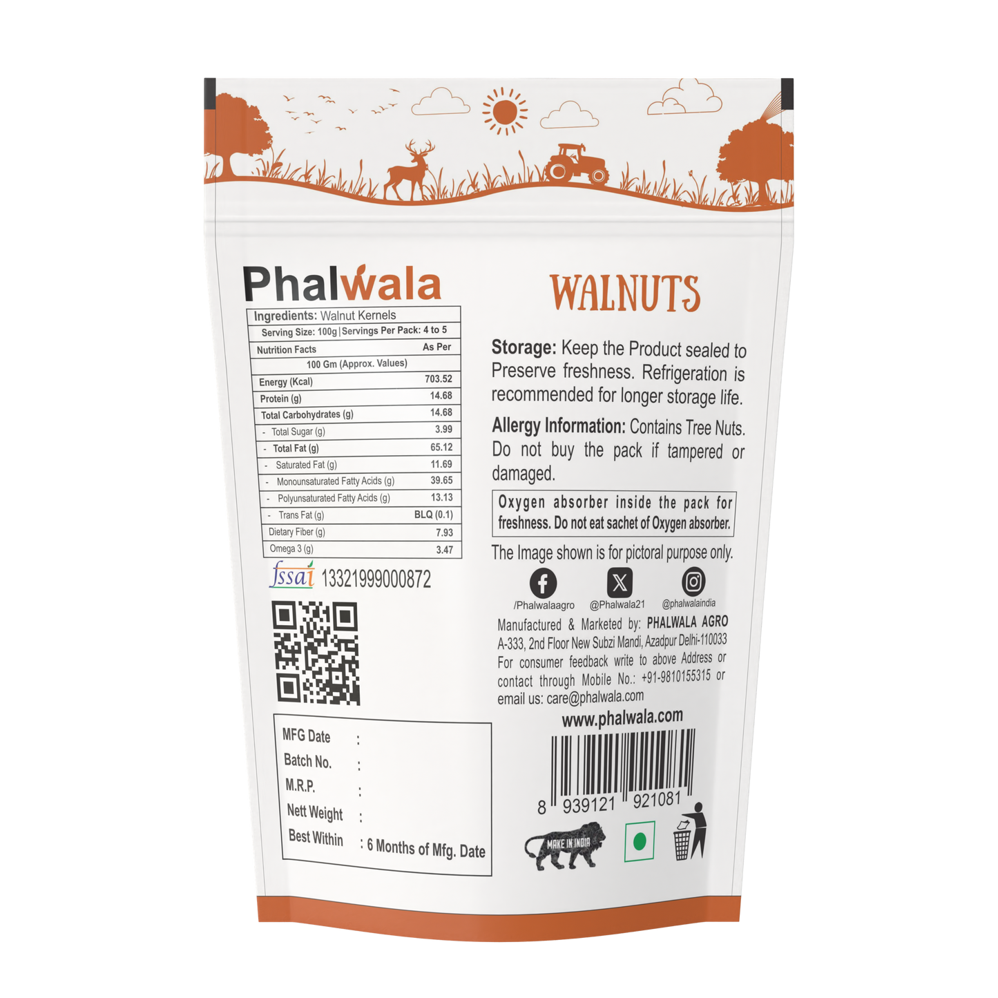 Walnut Kernels Snack Pack (500 gms)
